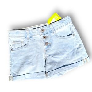 Crazy 8 Girls size 8 Button Up Cuffed Blue Jean Shorts